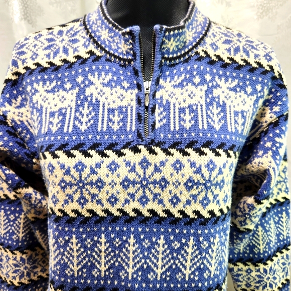 Fair Isle NOMADIC TRADERS Knit VTG Winter Holiday Pullover Sweater (M) - Picture 4 of 13